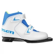 Ботинки лыжные TREK Laser NN75 ИК, цвет белый, лого синий, размер 37